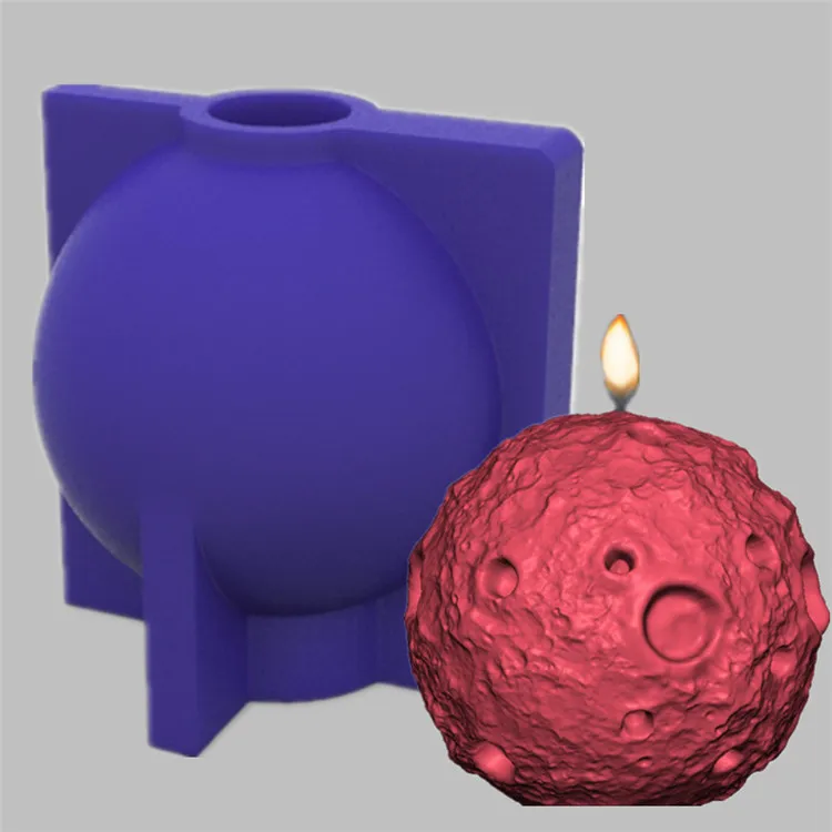 

Y2634 DIY handmade round moon Silicone candle molds, Random