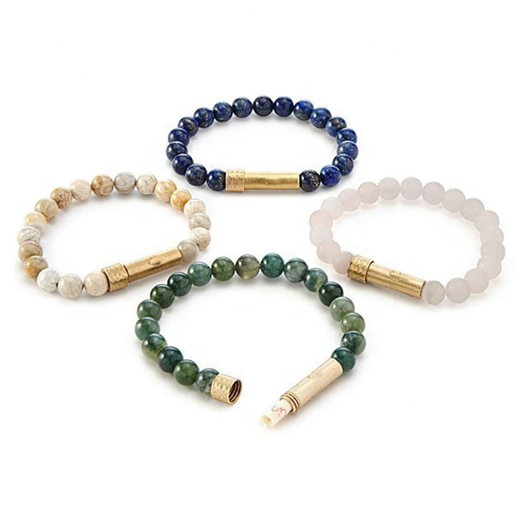 

Discount natural amethyst rosary gift elastic tube bead hidden secret message bracelets wish bracelet