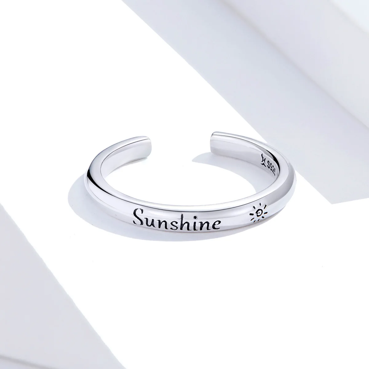 

New Arrival 925 Sterling Silver Sunshine Engrave Adjustable Finger Rings
