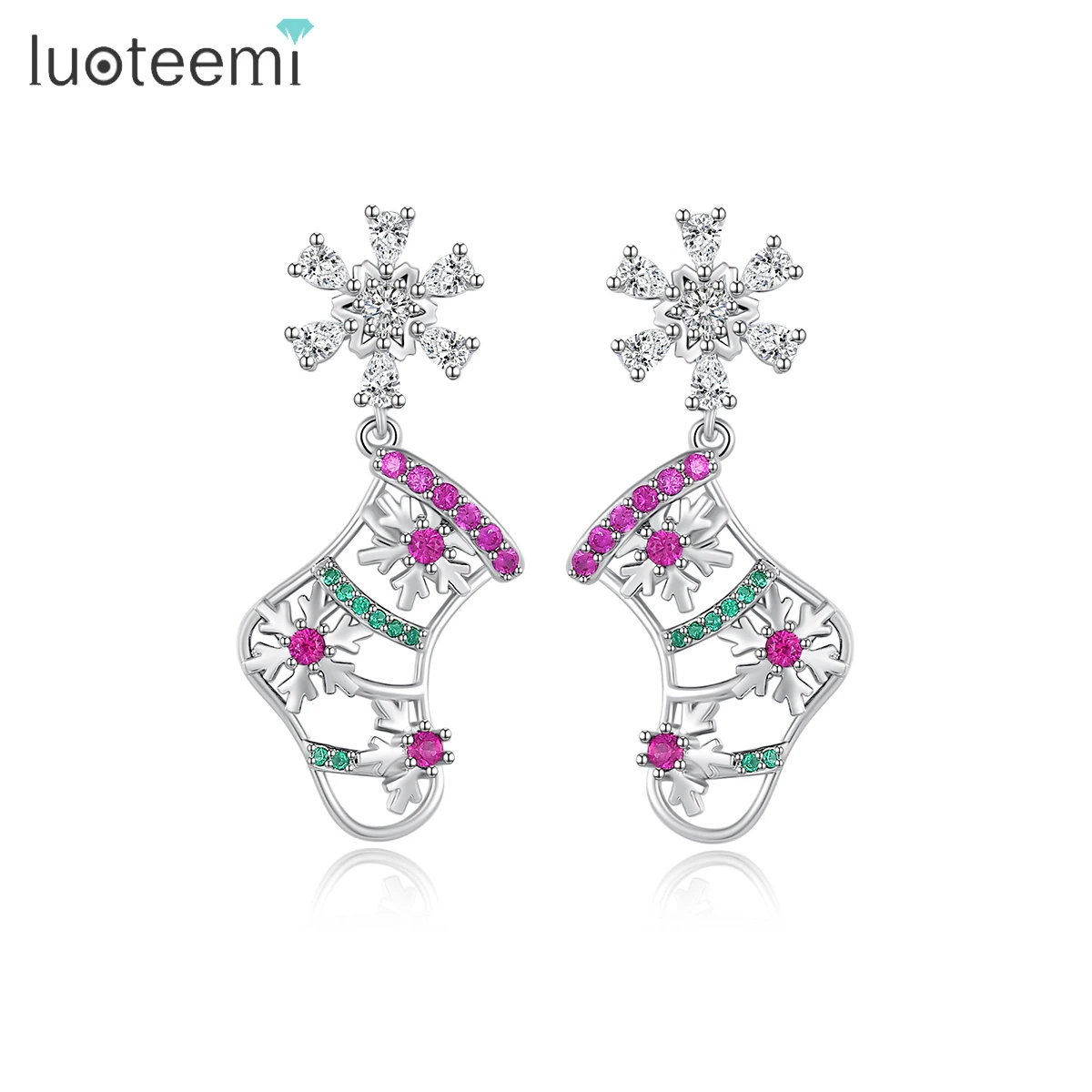 

LUOTEEMI Fashion Trendy Earing Woman Colorful Flower Designer Geometric Elegant Christmas Earring Jewelry