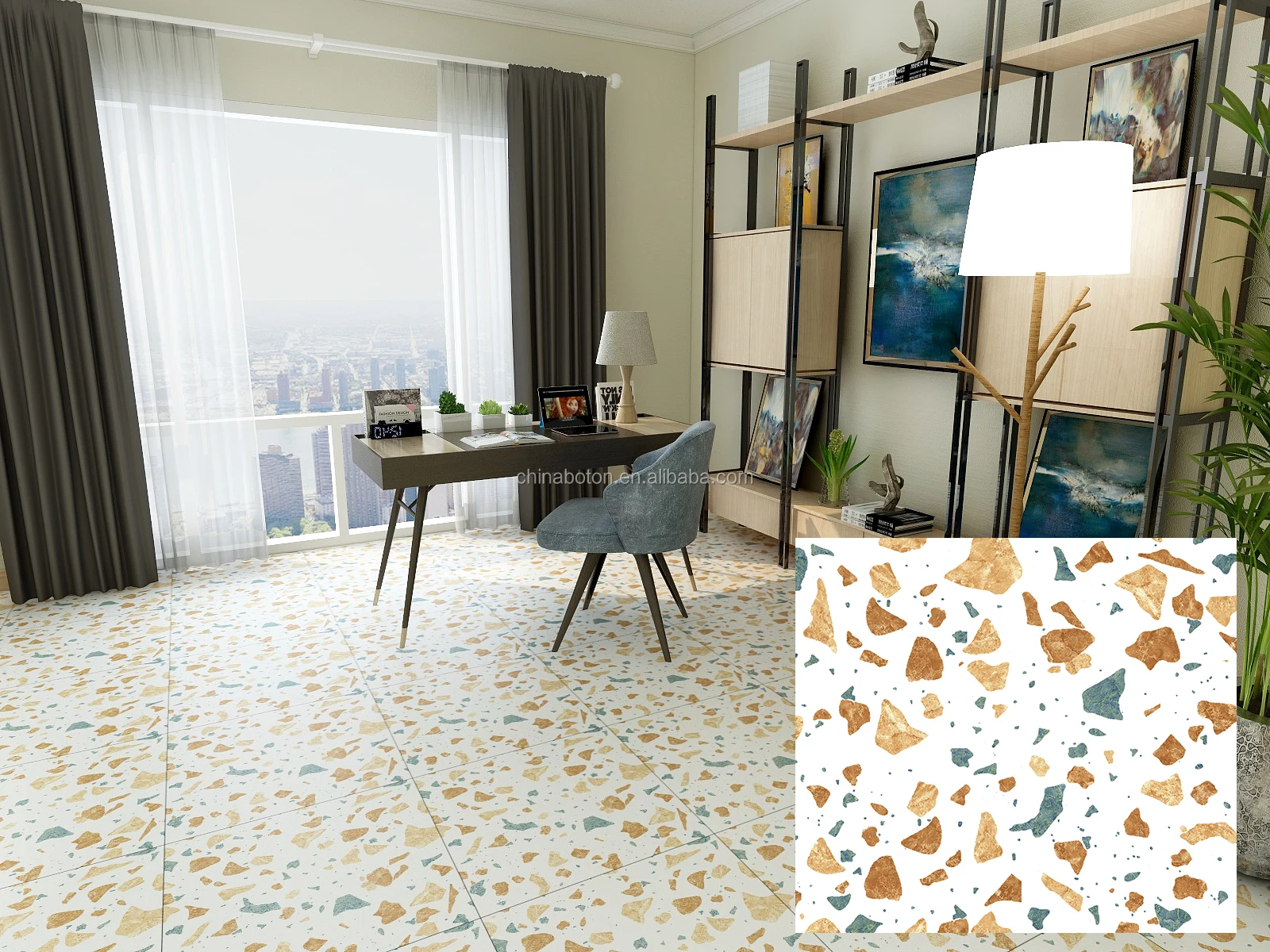 Precio Barato Al Por Mayor Blanco Colorido Antideslizante De Piso De