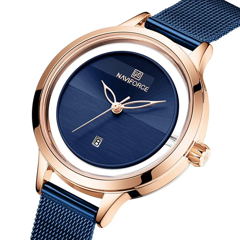 

NAVIFORCE 5014 Watches Ladies Fashion Waterproof Stainless Steel Women Watches Business Dress Quartz Wristwatch Relogio Feminino, 4-color