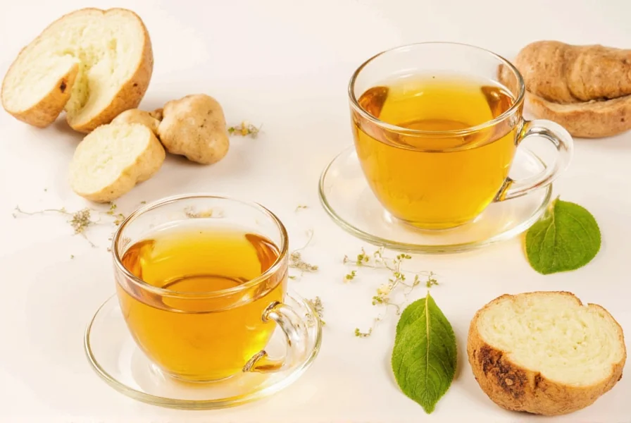 Fresh ginger root with lemon slices and honey for making ginger tea