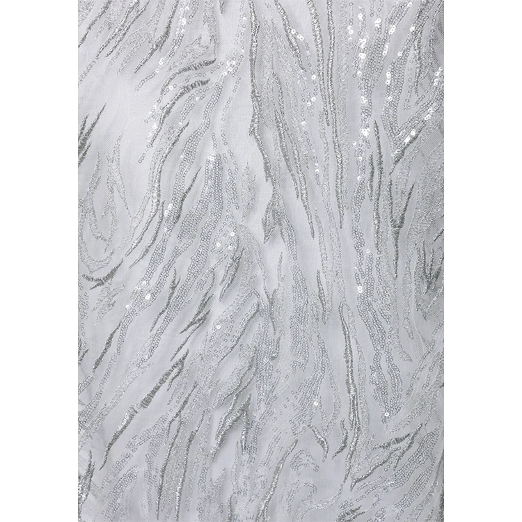 

MX401 2021 Hot Selling White Lace Fabric Embroidery Sequin Lace Fabric Wedding Dress Bridal Gowns For Women Wedding Dress