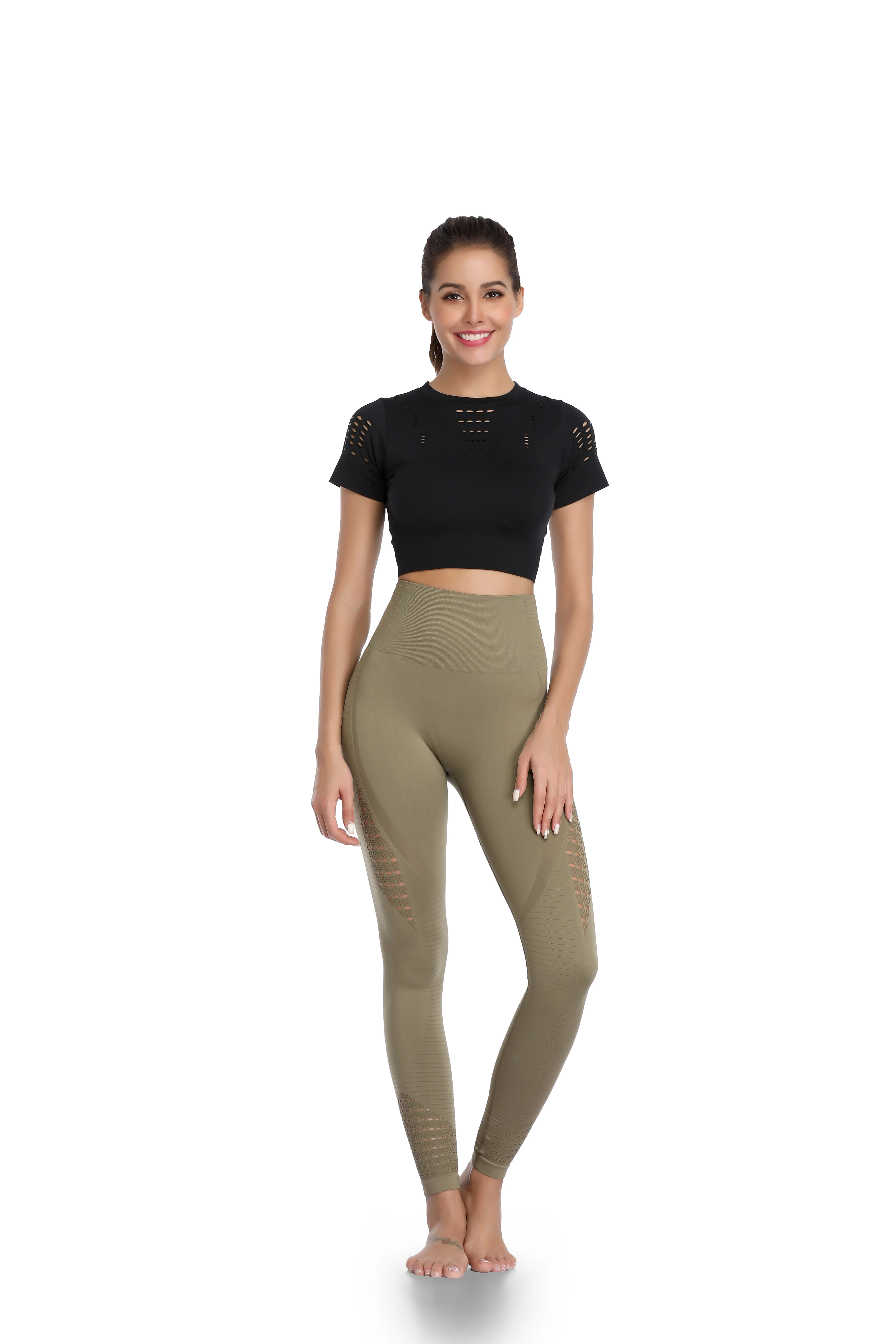 2019 最新女装紧身裤高腰运动裤无缝瑜伽裤