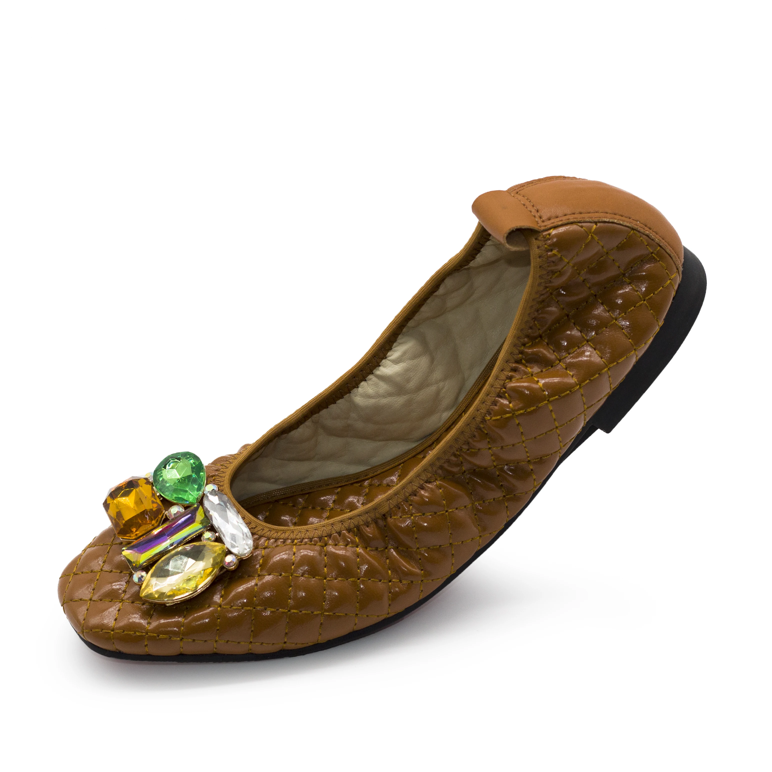 

169-12 Confort Ballet Flats Women Shiny Rhinestone Women's Loafers Slip on Ladies Flat Shoes