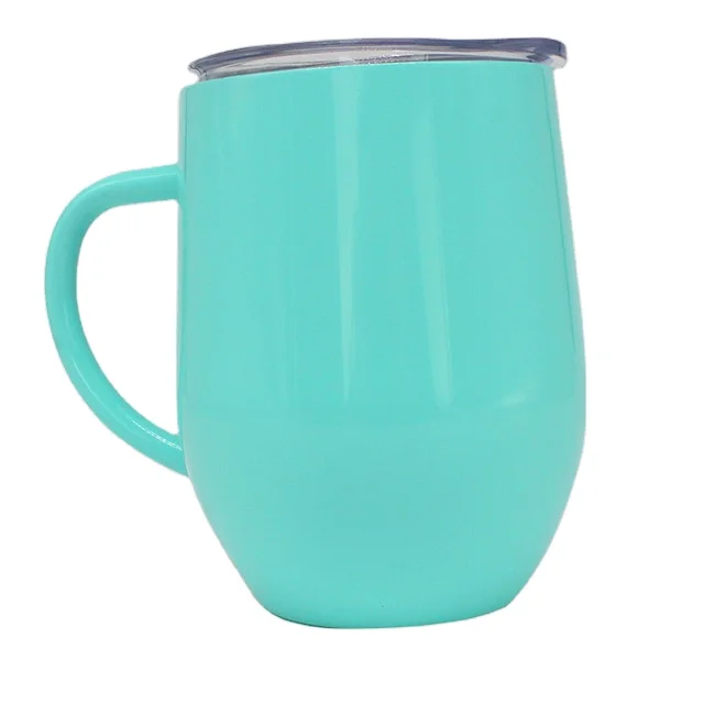 

Double Wall Stainless Steel Insulated stemless coffee tumbler with handle