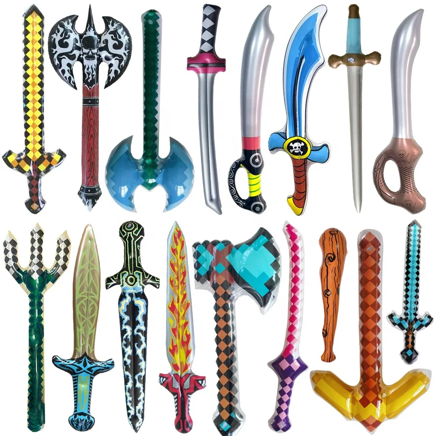 Hot Sale Cool Pirate Inflatable Sword Knife Weapon Toys for Children Boys Summer Beach Water Accessory Inflated Axe Hammer Toy