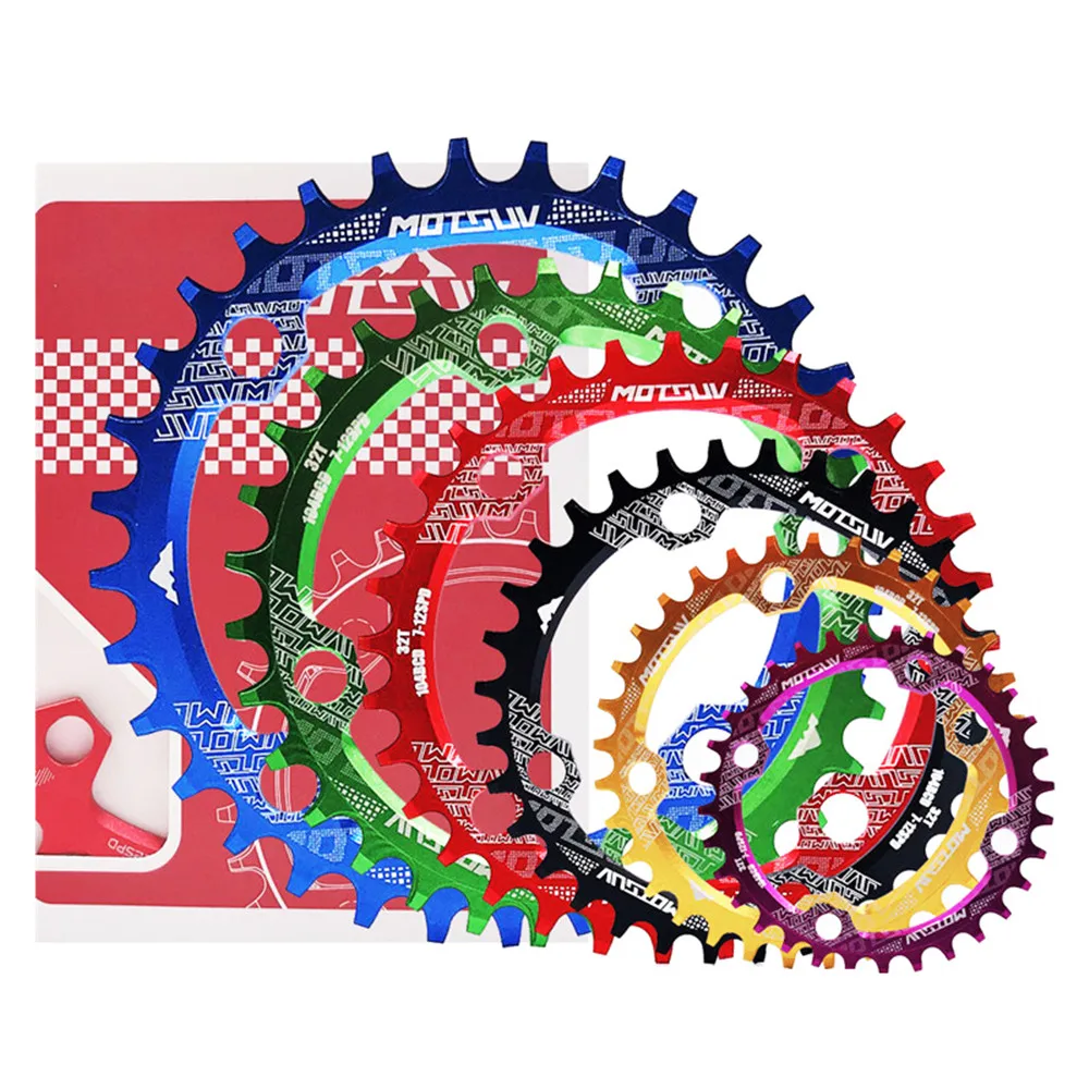 

Mountain Bike Road  Bicycle Chainwheel Narrow Wide Chain ring 30T 32T 34T 36T 38T Bicycle chain ring Single Disc Tray, Black red blue gold green purple