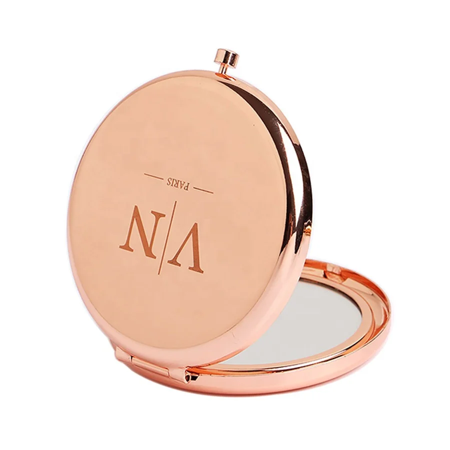 

Free Sample Metal Pocket Mirror Round Shape Rose Gold Mirror For Sale, Silver, gold, rose gold, brown
