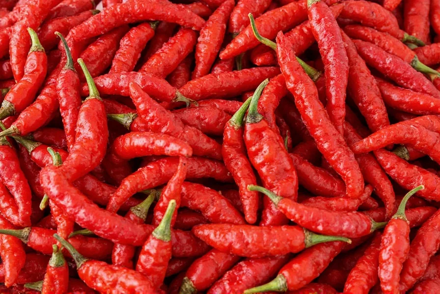 Kashmiri red chili pods hanging to dry
