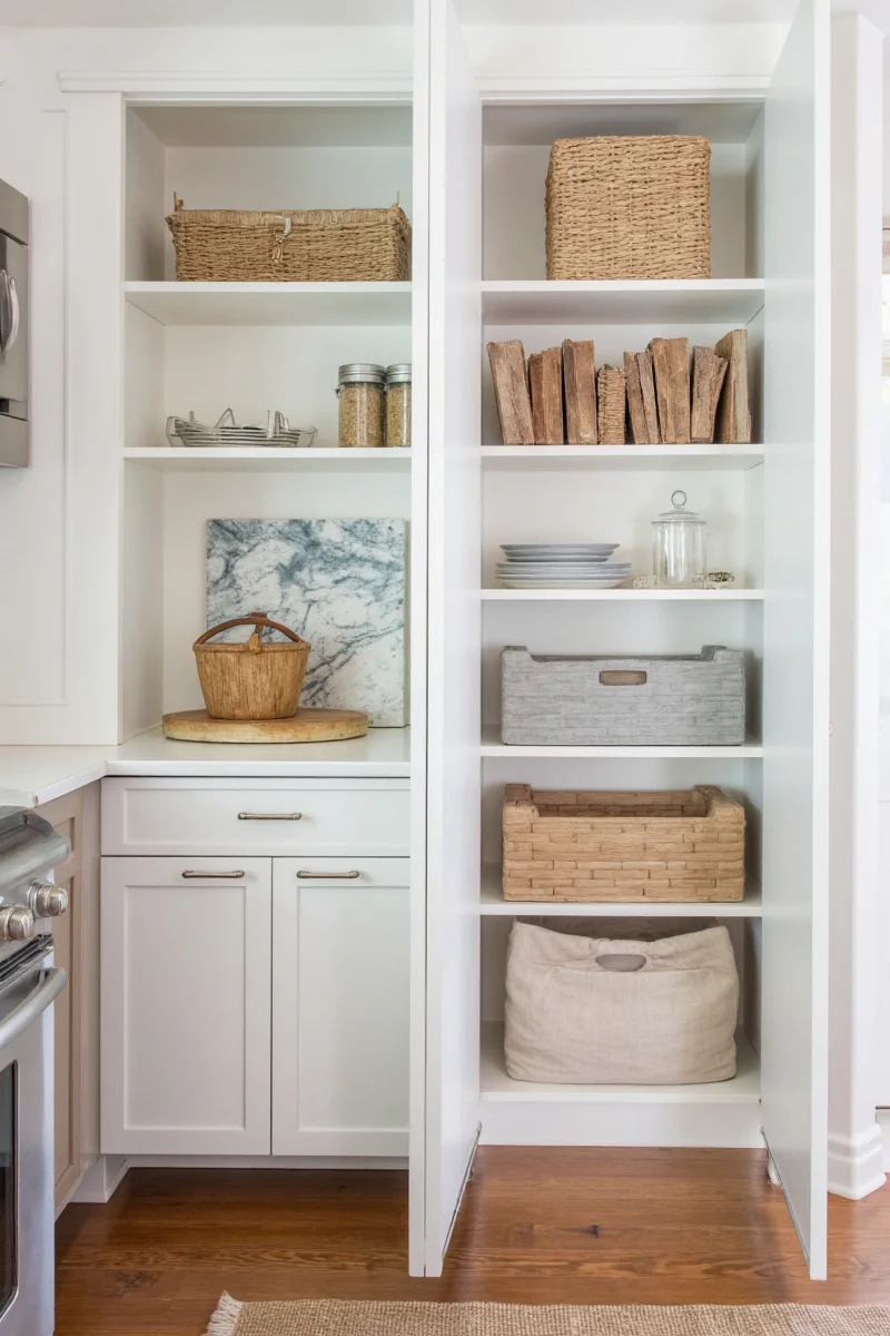 Before and After Small Pantry Organization