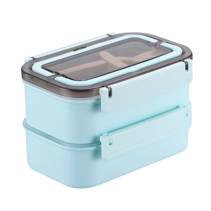 

Stainless Steel Bento 2 Layer Plastic Kids 304 Containers Children Lunch Box With Handle