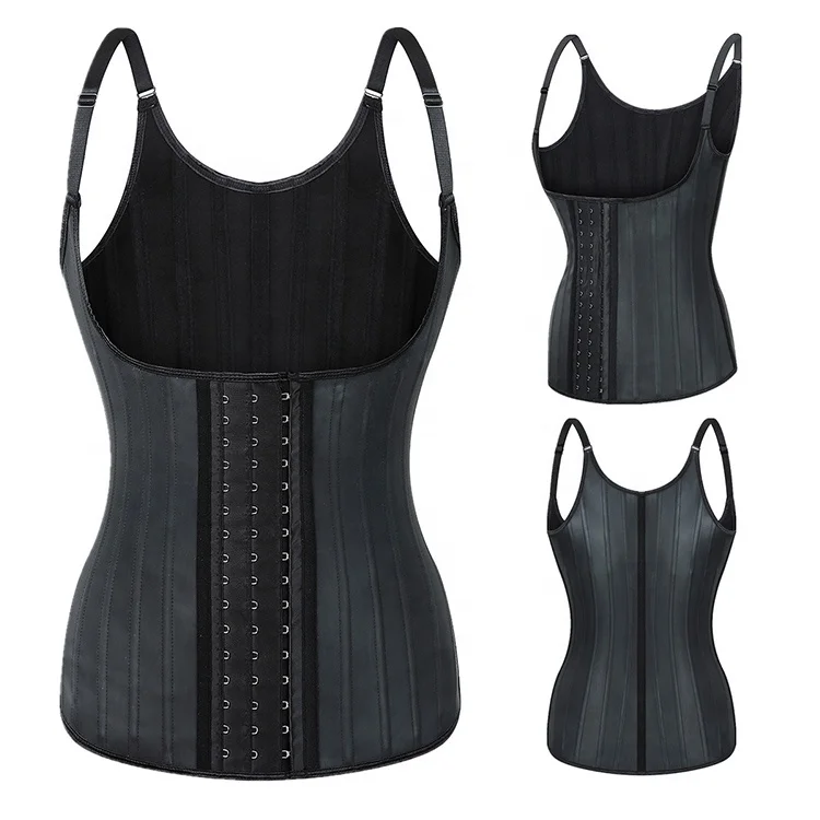 

Pinyue Latest Style Women Slimming Body Shaper 25 Steel Bone Latex Rubber Corset Waist Trainer Vest