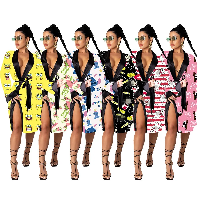 

Silk Satin Designer Pajamas Cartoon Character Robes Bath For Women