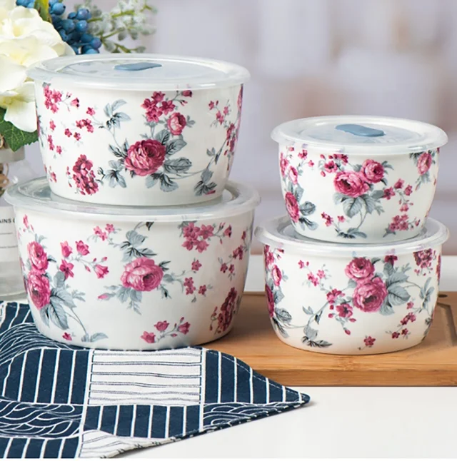 Mixing Bowls With Lids Food Storage Container Bowl Set Porcelain Soup