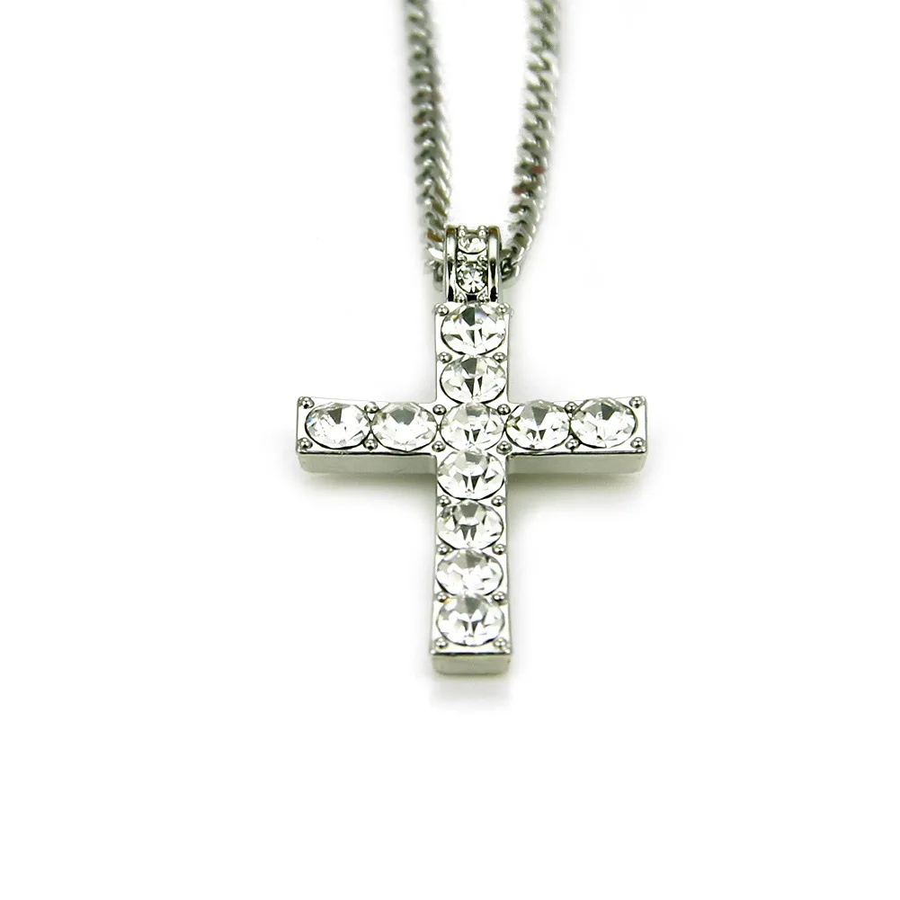 

Cross Pendant Necklace Religious Jewish Men Cuban Chain Fashion Pendant Accessories Jewelry 18kGold 925 Sterling Silver Necklace