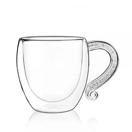 

Crystal glass clear Multi-function tea cup coffee cup making with clear machine diamond, Customized color