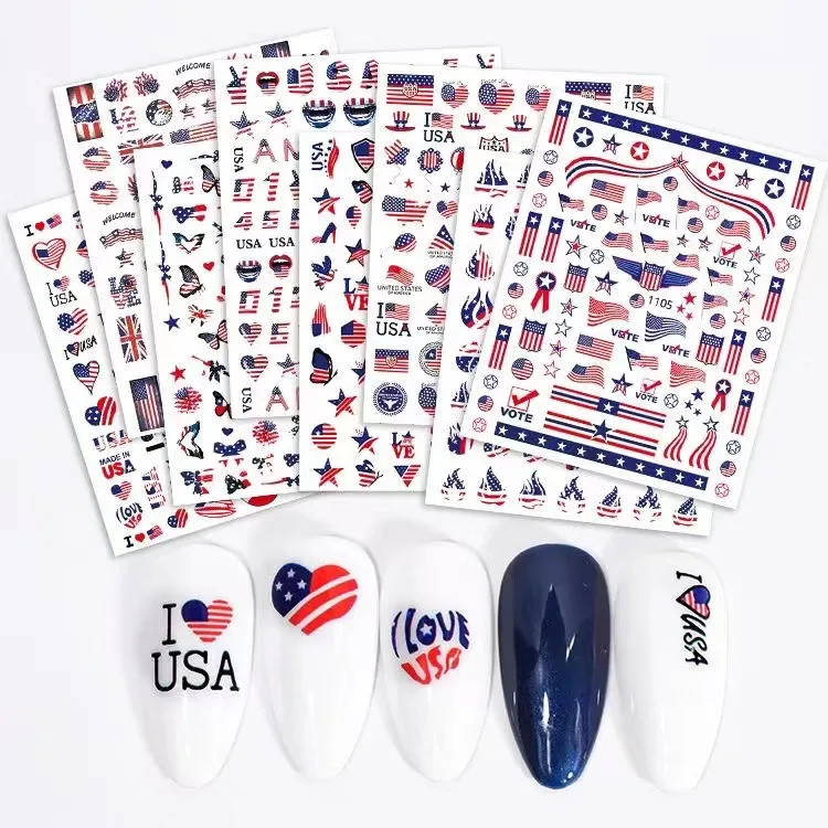 

holiday nail decoration Self-Adhesive Decals American Flag Nail art Sticker Independence Day nail sticker