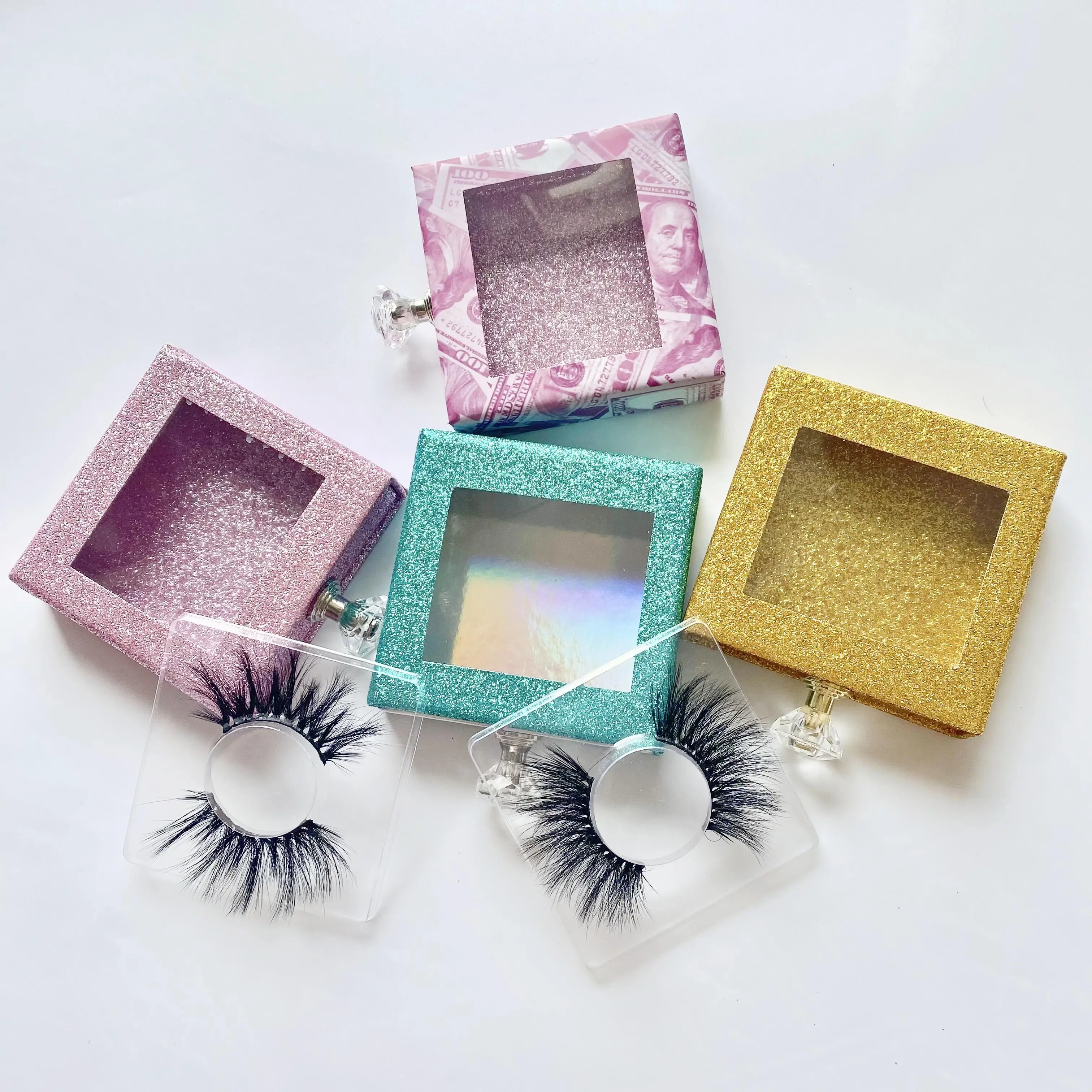 

8D RTS Fast Shipping Best Selling Wholesale Lash Faux Mink Fluffy 25mm Synthetic Silk Eyelashes Packaging Lash Box Vendors