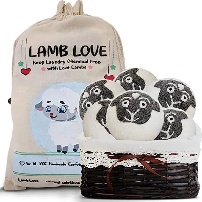 

100% New Zealand Premium Reusable Laundry wool dryer balls organic, Customized color