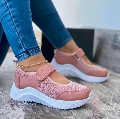 

2021 Spring and autumn new casual sports single shoe women's flat bottom platform solid color 0599, Red,pink,white,blue