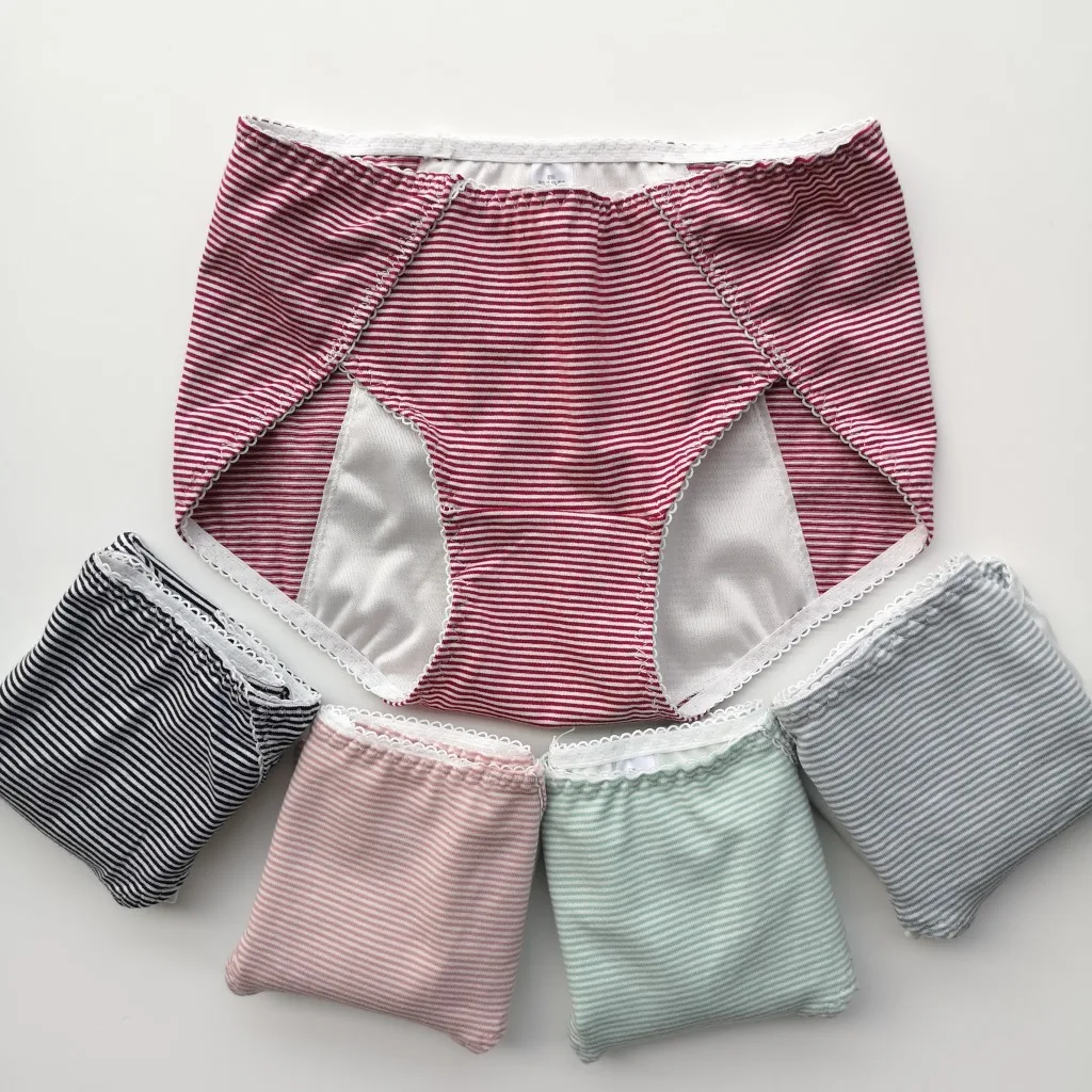 

High-quality womens menstrual briefs mid-waist cotton material leak-proof pad women butterfly wing sanitary napkins briefs, Picture shows