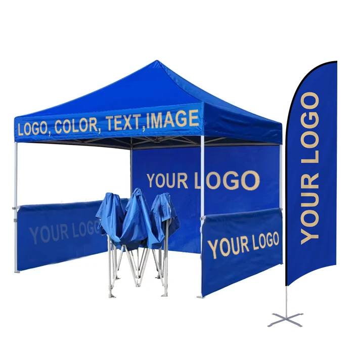 Heavy Duty Iron Aluminum Frame Promotion Advertising Durable 10x10 ft Side Walls Easy Pop up Outdoor Trade Show Canopy Tent
