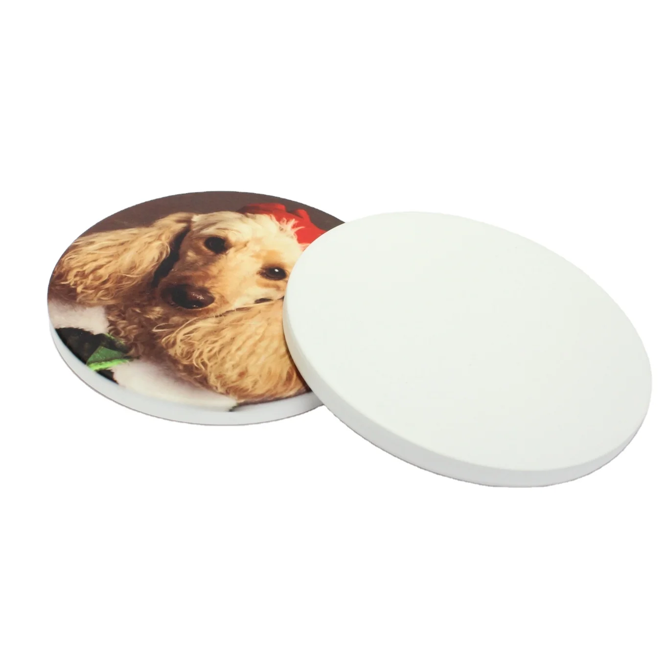 

Ceramic Sublimation Blank Glass Coaster for Kitchen Drinkware Cups Mats & Pads Round Eco-friendly CLASSIC, White