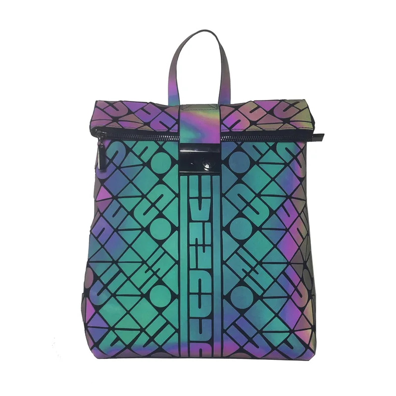

hot selling geometric holographic backpack,geometric luminous backpack for school,geometric luminous bag women