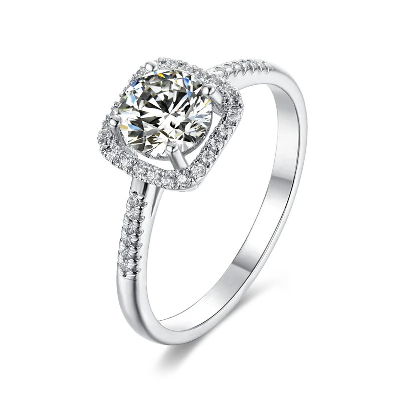 

Moissanite stone diamond engagement ring wedding jewelry 18k white gold promise rings