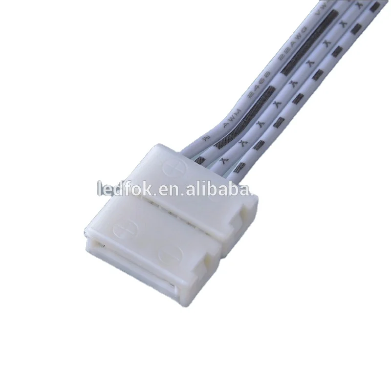 LED Strip Light Connector 4 pin wire Cable Clip Solderless mini RGB connector for led