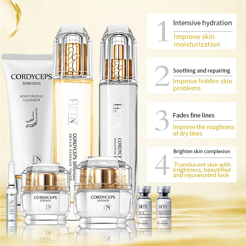 

luxury skin care cordyceps sinensis beauty care set beautiful lady facial care set