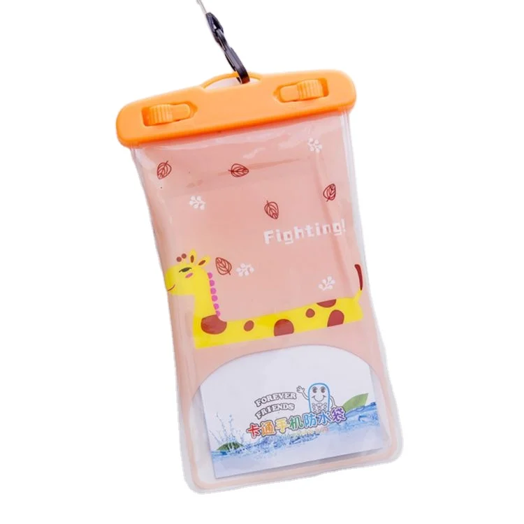 

factory custom 100% sealed cheap transparent plastic Cartoon waterproof cell phone case