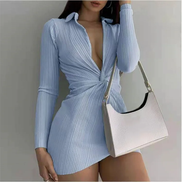 

DUODUOCOLOR trendy women clothing 2021 sexy elegant casual dresses ladies collar dress for woman D11143