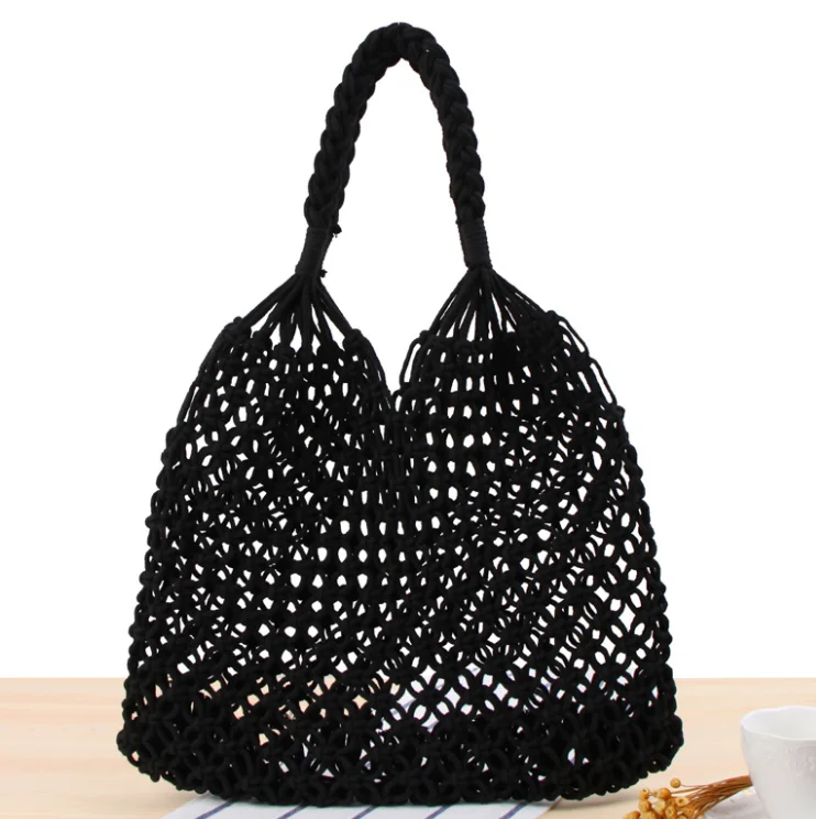 

New arrival Summer Beach Women Tote Handwork Handbag Straw Bags Woven Rattan Bag, Multi