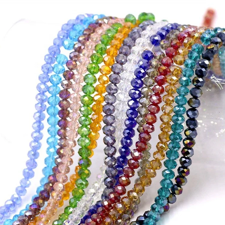 

3mm chinese crystal beads rondelle beads for jewelry making, Multi color