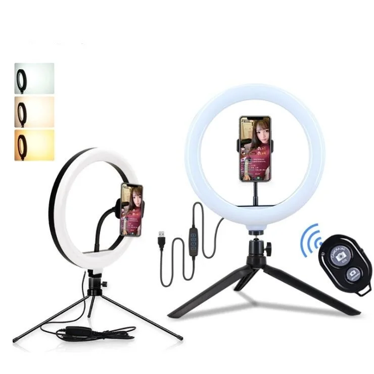 

Hot selling LED circle Ring Light 10" with tripod stand make up Selfie Light for Tiktok YouTube Video and live stream