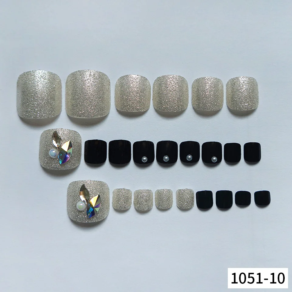 

Press On Nail For Toe Nail Art Tips 24pcs Fashion Full Cover False Nail Wholesale