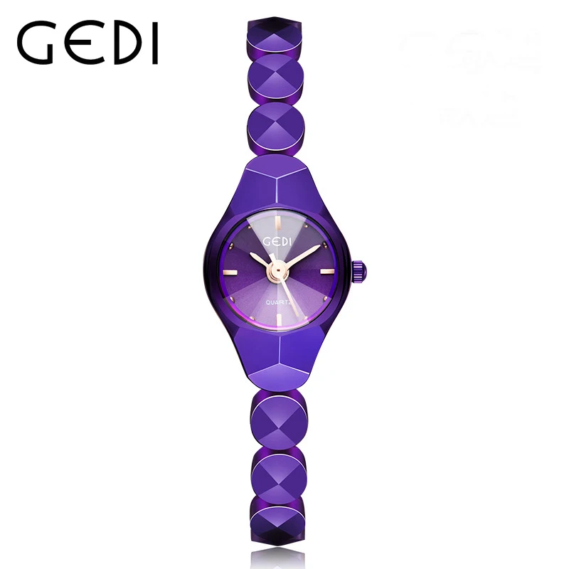 

GEDI wholesale ladies Watch Water Stainless steel back Watch Quartz bracelet watch, Coffee,blue,black,purple,white