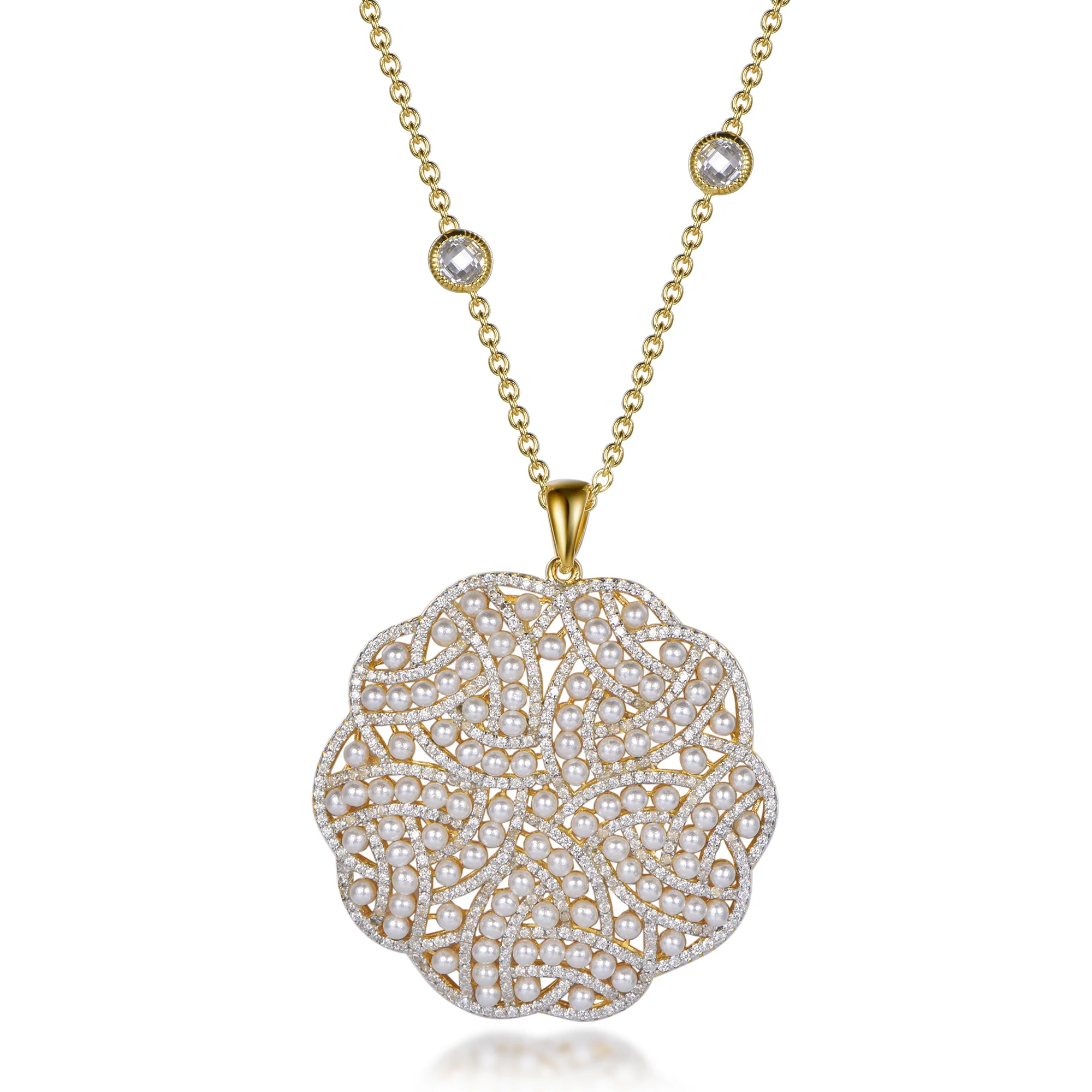 

Pendant Necklace Dropshipping Jewelry High Quality Dedicate Flower Bling Bling Pendant Necklace