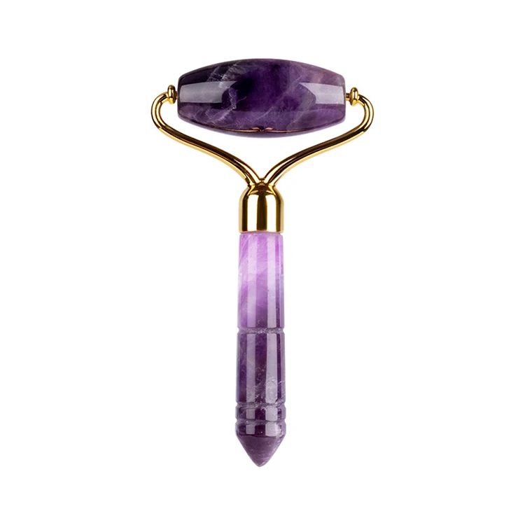 

amethyst Jade Roller Beauty Massage Roller Neck Face Roller for Skincare, Purple