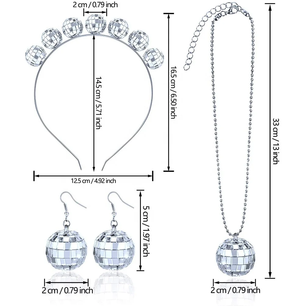 Disco Ball Accessories Disco Mirror Ball Costume Silver Mirror Disco