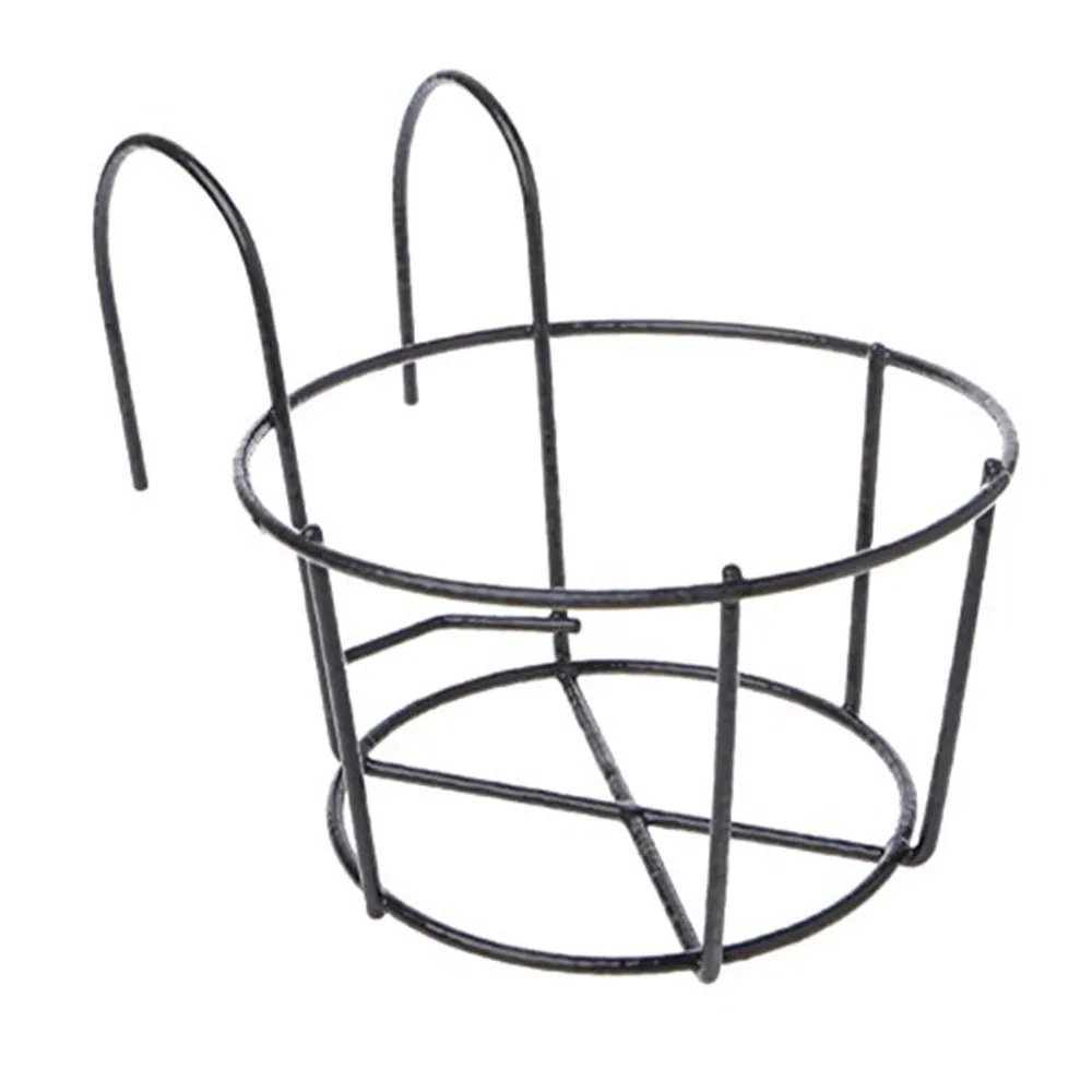 

Hanging Railing Planters Flower Pot Holders Plant Iron Racks Fence Metal Pot Stand Mounted Balcony Round Plant Baskets Shelf, Customized color