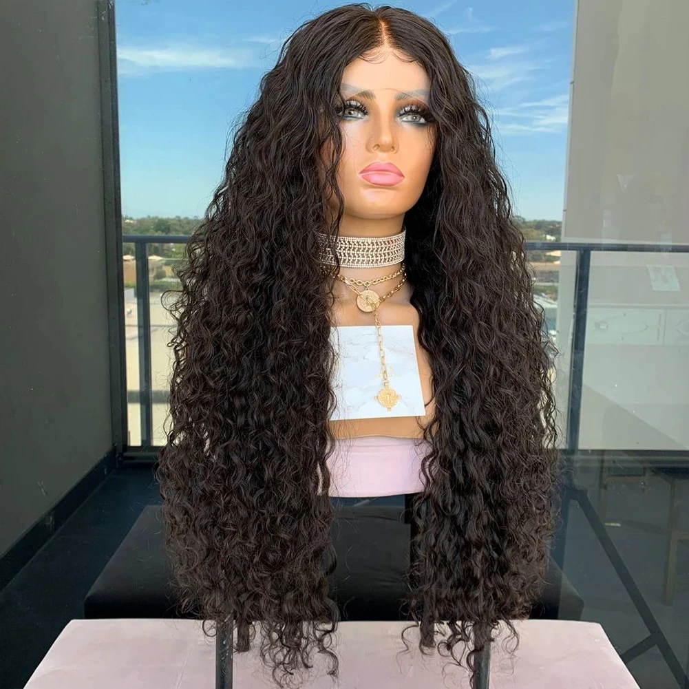 

Thick Density Curly Lace Front Human Hair Wigs HD Lace Frontal Wig 26" Remy Hair Long Curly Human Hair Wig for Women 200%250%, Natural color lace wig