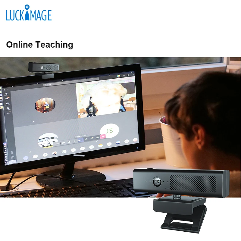 

Luckimage Webcam with microphones HD 1080P Full web camera webcams, Black