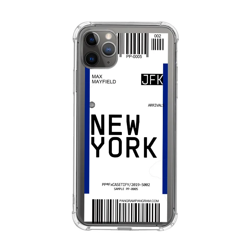 

Boarding Pass Printing Phone Case For Iphone 7 8 X Xr 11 Pro Max Soft Tpu Tpe Shockproof Diy Printing Design Case, Multi