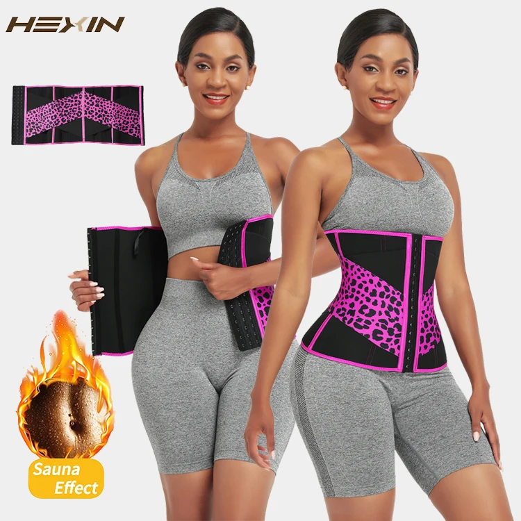

2021 Explosion Custom Logo Leopard Print Compression Belt Neoprene Waist Trainer For Women Workout Lose Weight