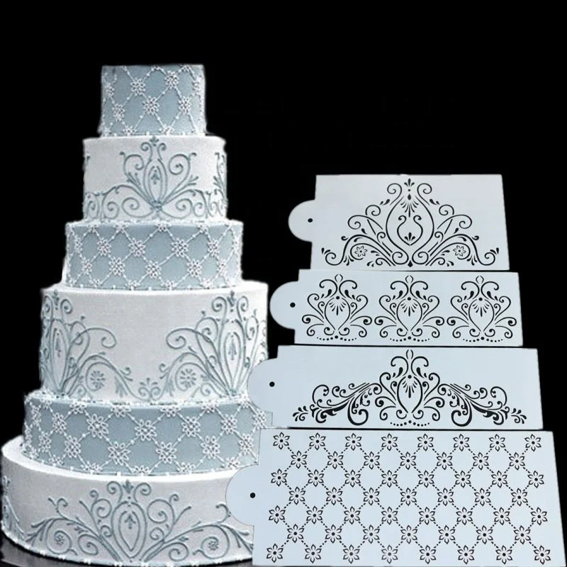 

Lace Cake decorate Tools Flowers Suger craft Stencil Spray Art Molds DIY Candy Template Mold Fondant Stencil For Cake macke, White