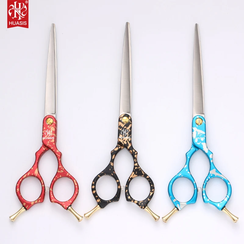 HUASIS HU55 Light Weight Shear for Pet Grooming Tool 6.5inch 7inch Aluminum Handle Scissors 440C Super Hand Feeling